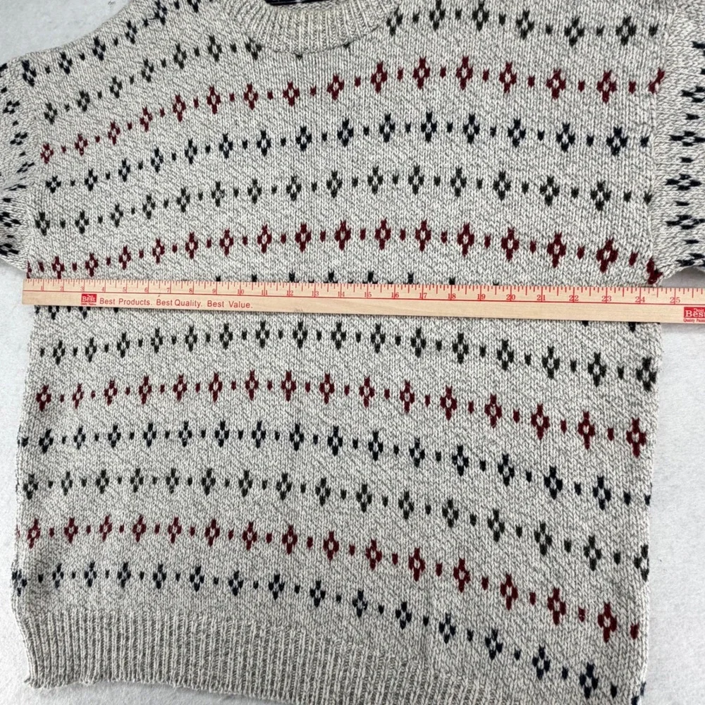 Vintage Fieldmaster Crewneck 100% Cotton Sweater Mens XL Gray Geometric Knit USA - Picture 2 of 7